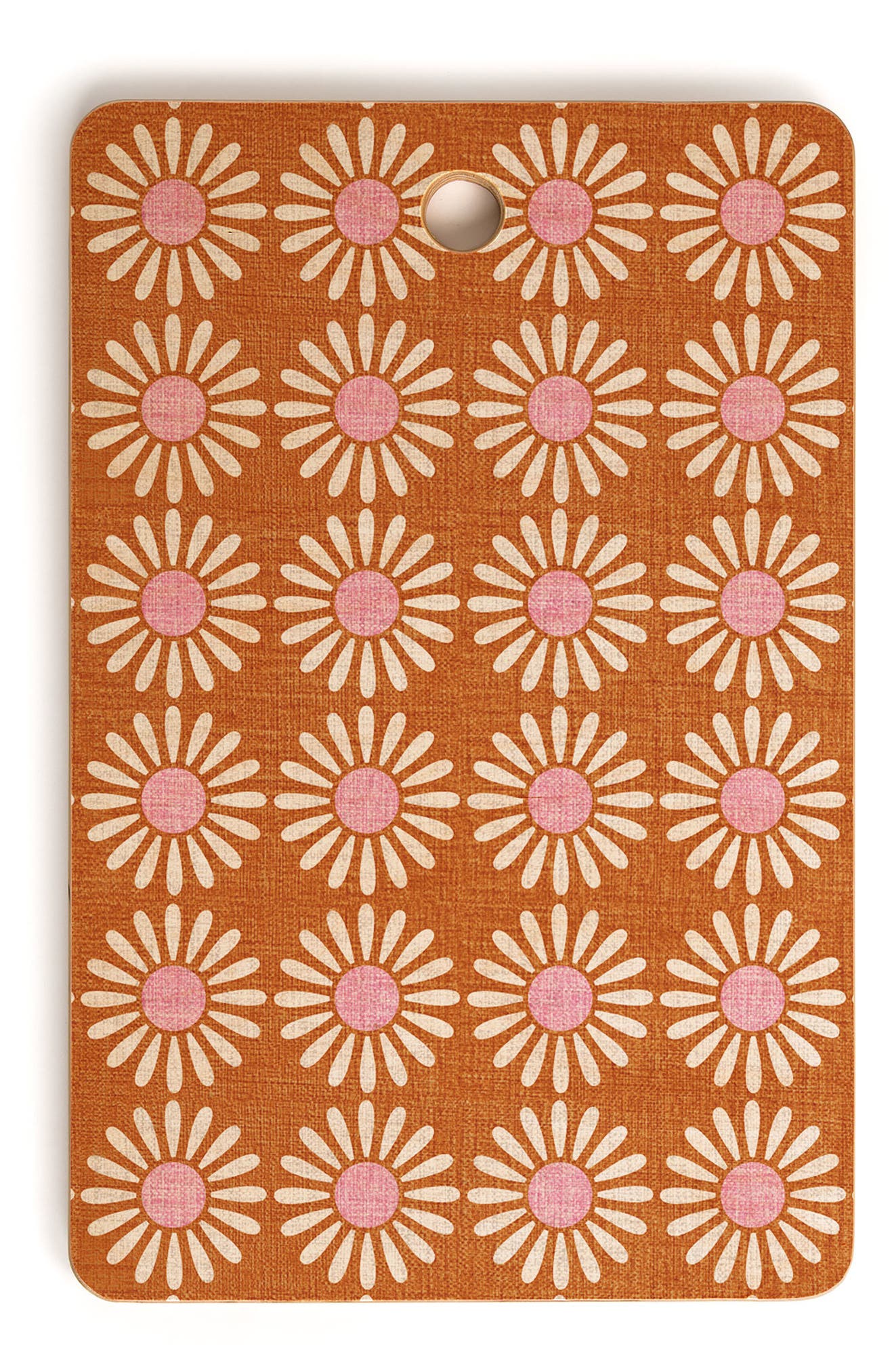 Deny Designs Schatzi Brown Retro Jumbo Daisy Orange Cutting Board