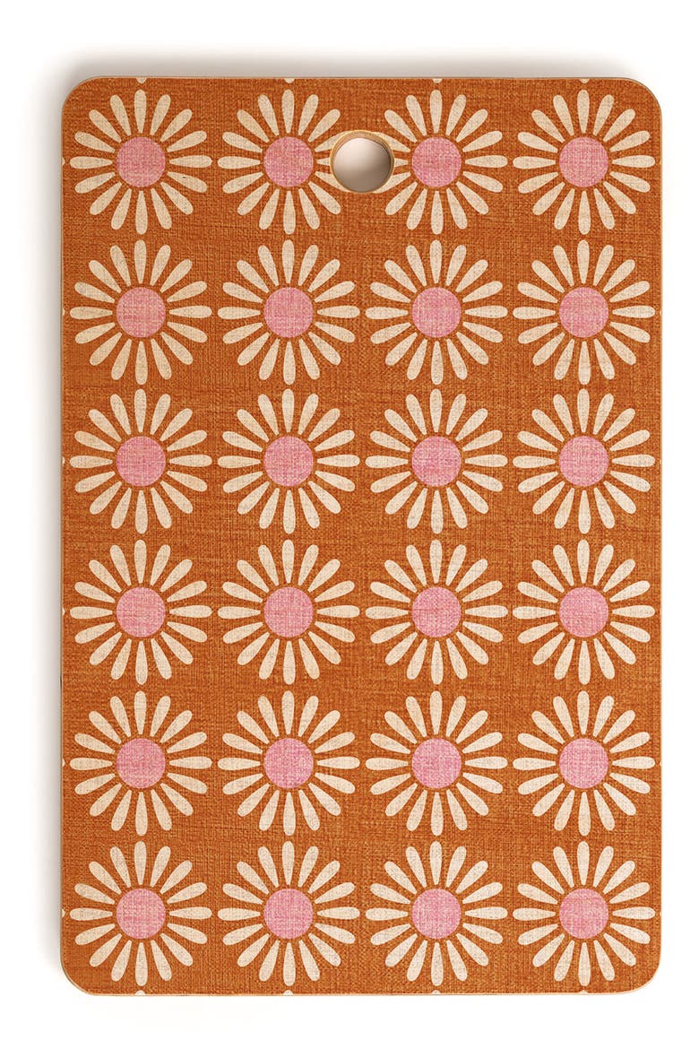 Schatzi Brown Retro Jumbo Daisy Orange Cutting Board, Main, color, MULTI