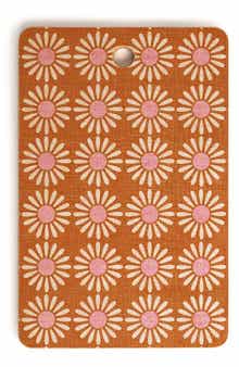 Deny Designs Schatzi Brown Retro Jumbo Daisy Orange Cutting Board