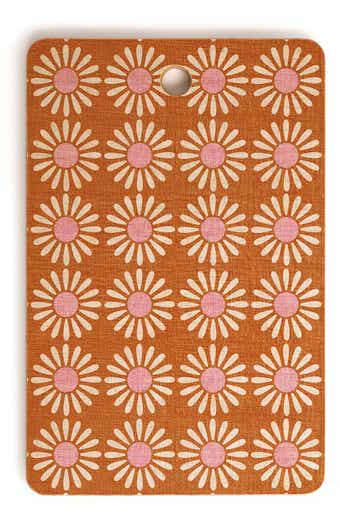 Deny Designs Schatzi Brown Retro Jumbo Daisy Orange Cutting Board