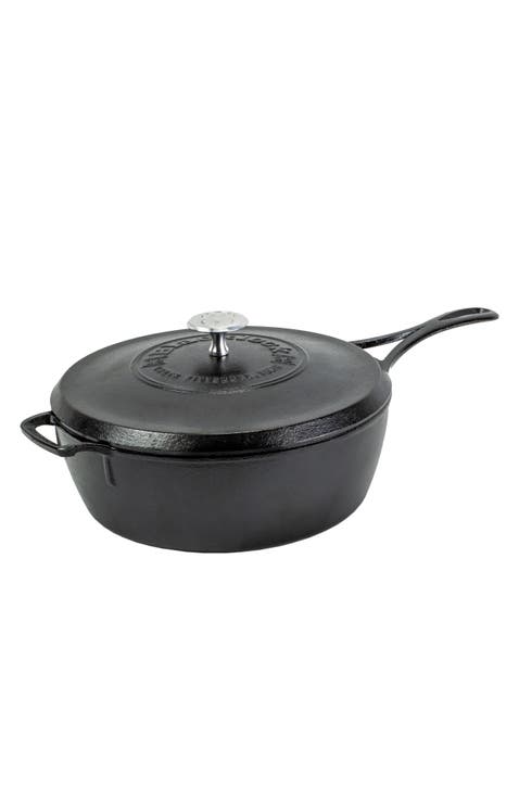 Blacklock 4 Quart Deep Skillet with Lid Cast Iron Cookware