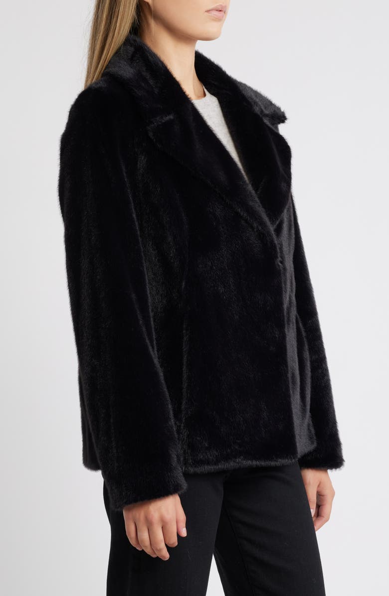 Via Spiga Notch Collar Faux Fur Shirt Jacket, Alternate, color, 