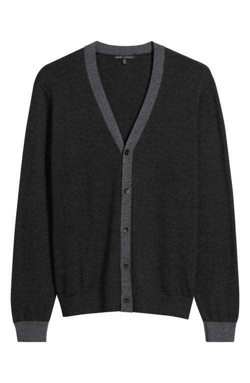 Robert Barakett Thomas Merino Wool Cardigan In Gray