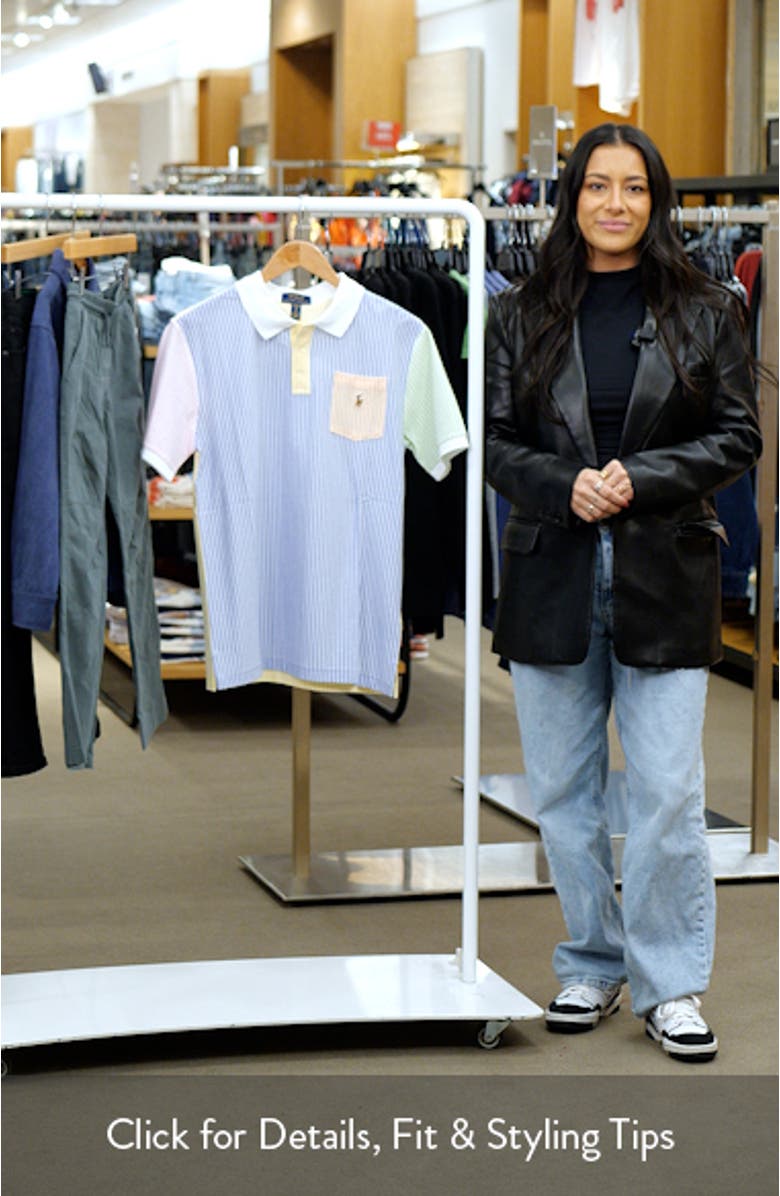 Kids' Stripe Colorblock Cotton Piqué Polo, sales video thumbnail