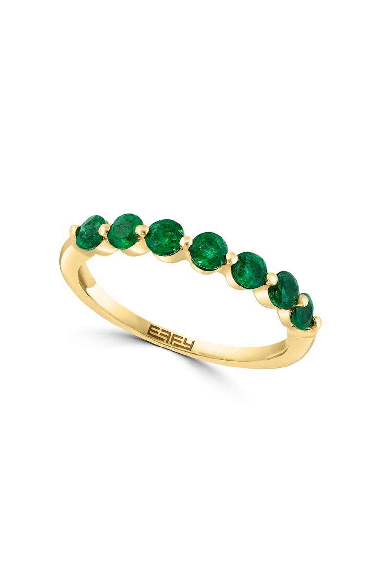14K Yellow Gold Emerald Ring, Main, color, GREEN