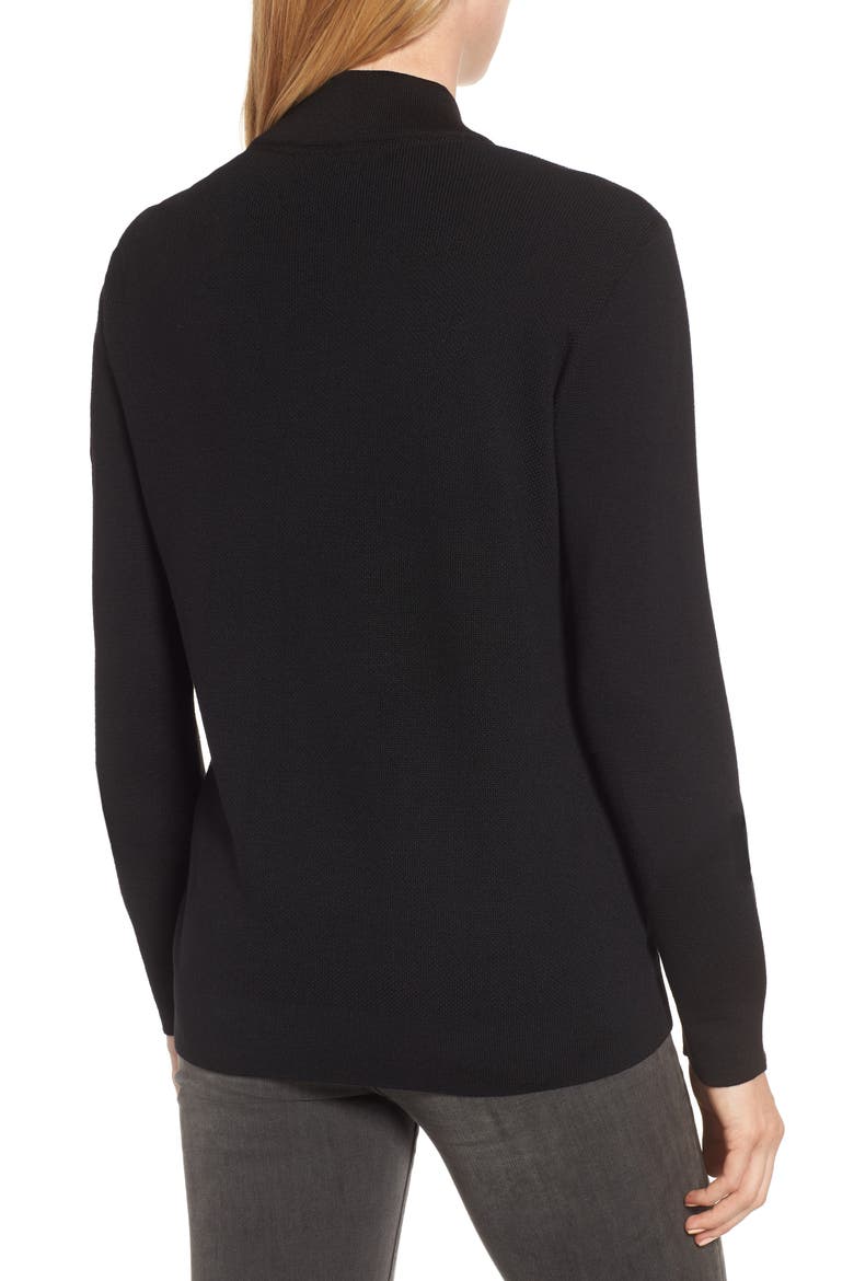Windbridge Zip Front Sweater Jacket, Alternate, color, BLACK