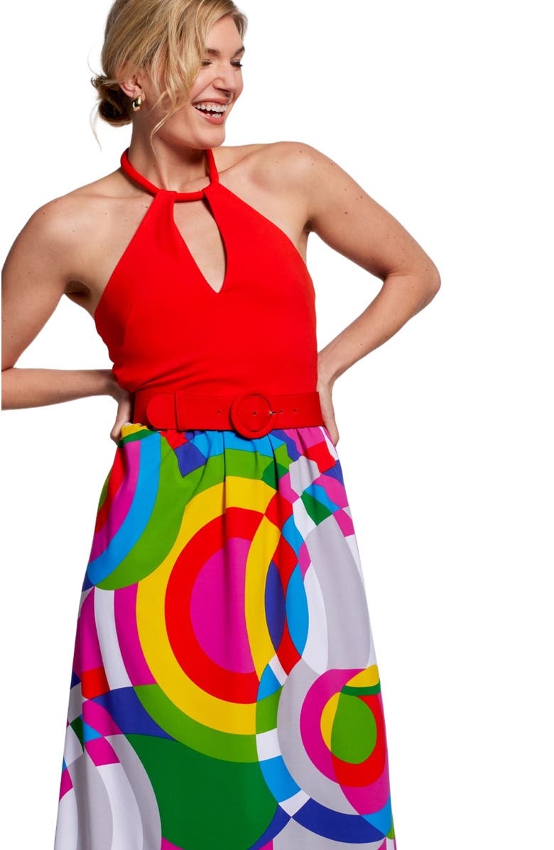 Tori Richard Prism Sonia Dress, Alternate, color, Tangerine