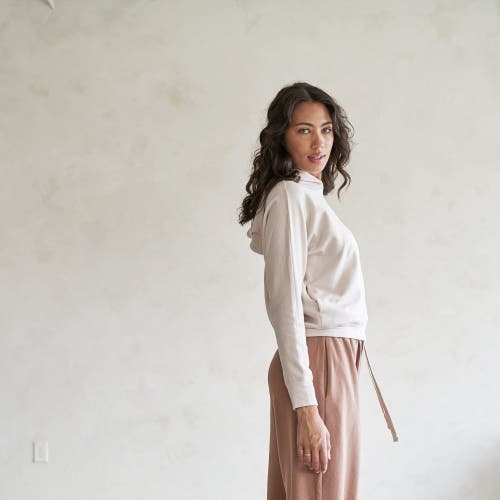 Eavolu Baikal Dolman Crop Hoodie In Bone