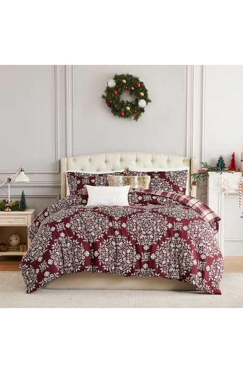 Christmas Carol Oversize Reversible Holiday Comforter Set