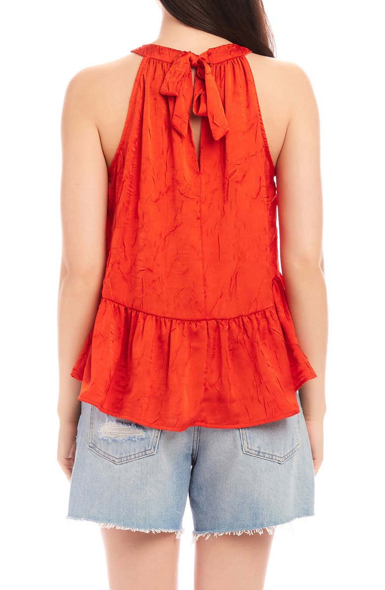FIFTEEN TWENTY Floren Peplum Crushed Satin Top, Alternate, color, Burnt Orange
