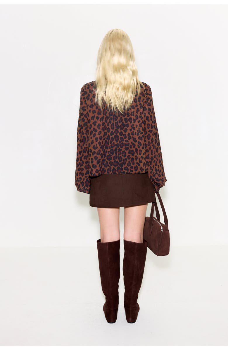SIMONMILLER Joplin Chiffon Top, Alternate, color, Choco Brown Leopard
