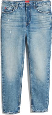 HUGO Distressed Tapered Leg Jeans