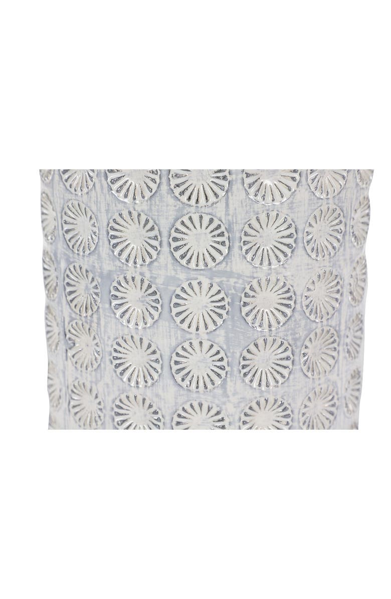 COSMO BY COSMOPOLITAN Large Round Blue & White French Country Rosette Ceramic Floor Vase, Alternate, color, 