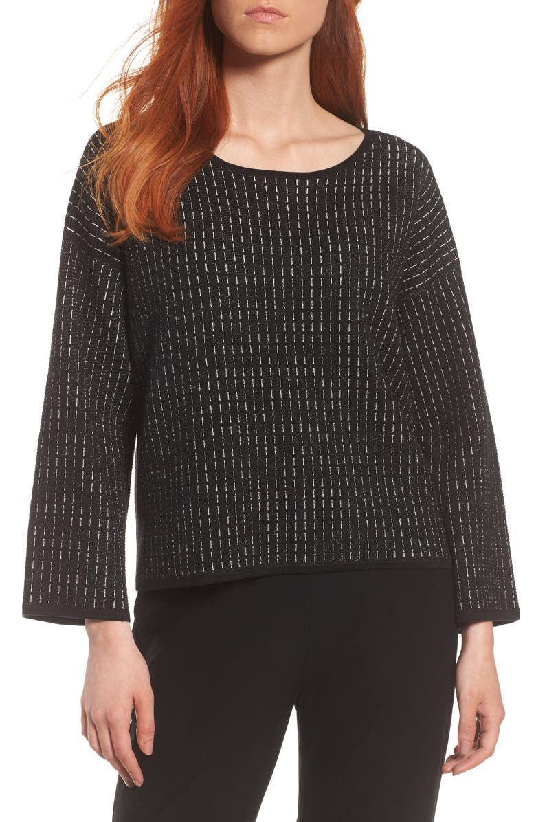 Eileen Fisher Jewel Neck Boxy Top, Main, color,