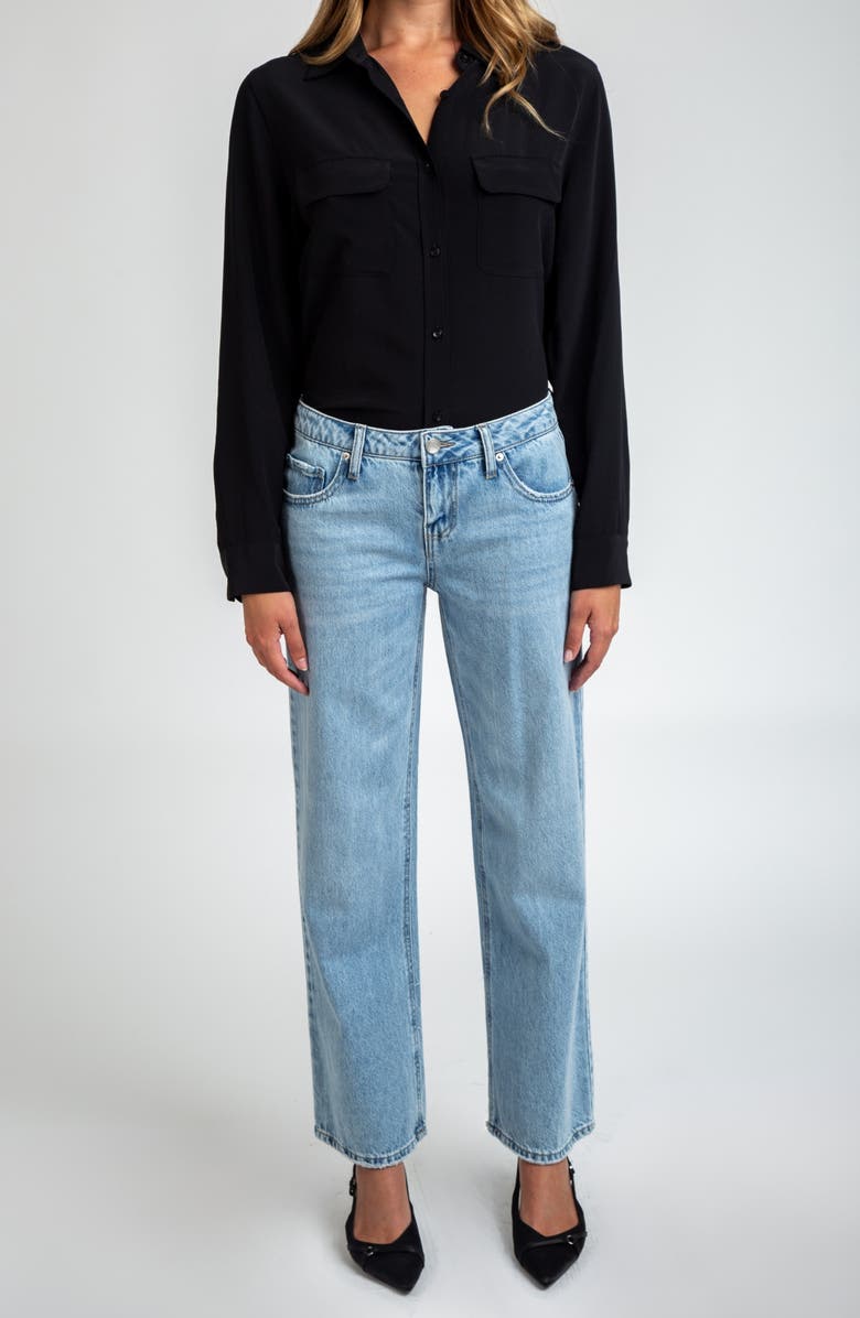 I Love Who I Am High Waist Kick Straight Leg Jeans, Alternate, color, Dark Blue/ Medium