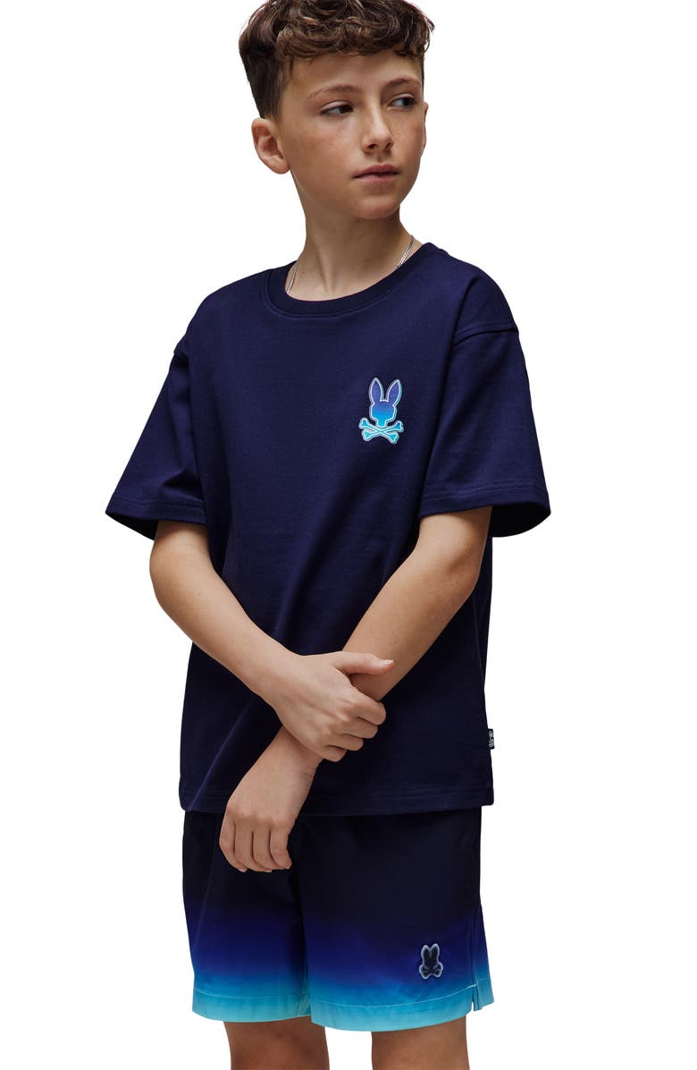 Psycho Bunny Kids' Dax Graphic T-Shirt, Alternate, color, Evening Blue