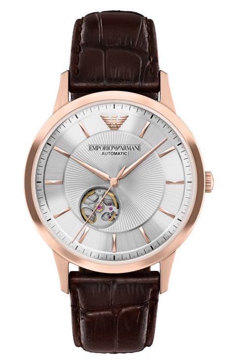 Archetipo Automatic Leather Strap Watch