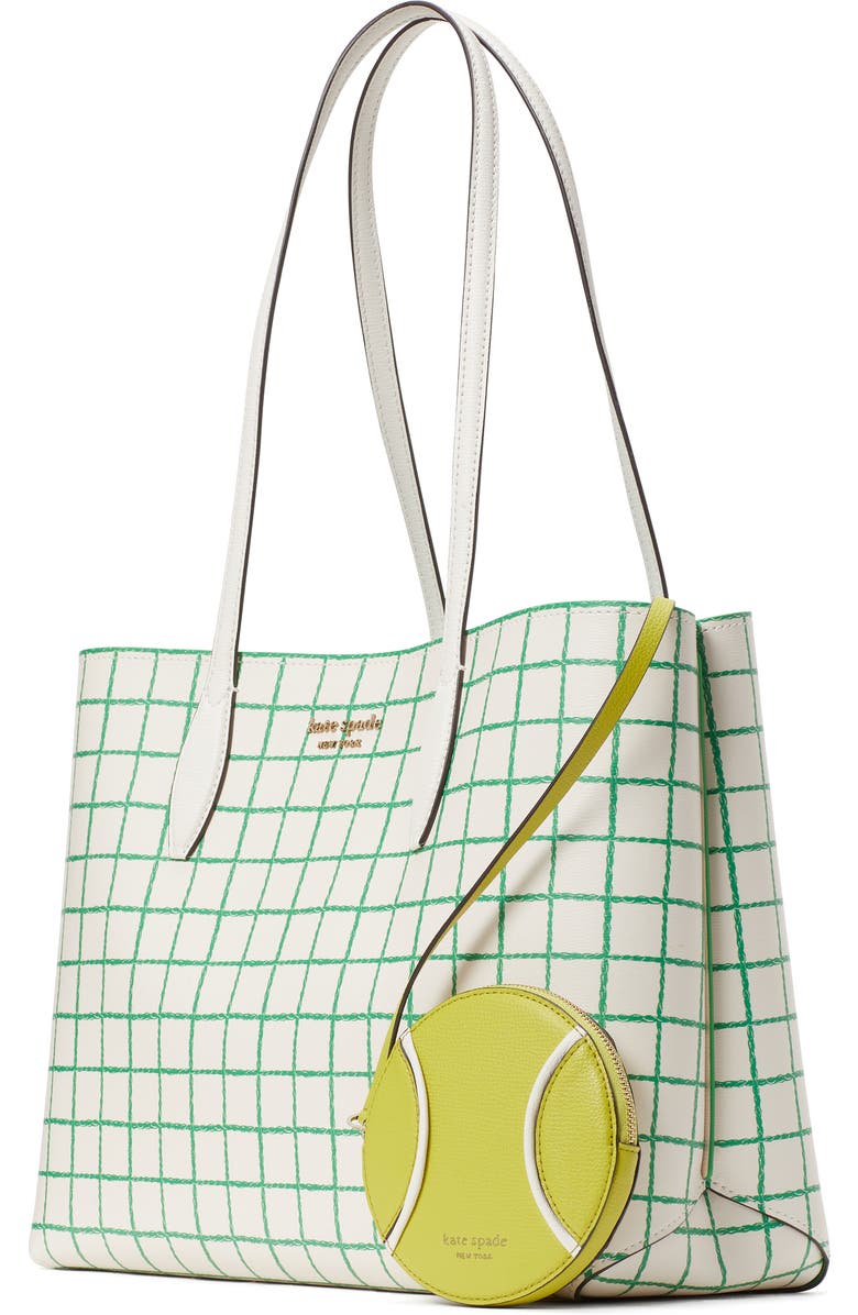 Kate Spade New York all day tennis check tote, Alternate, color,