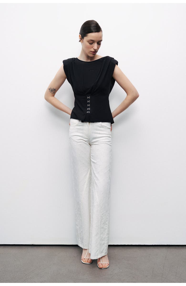 Nocturne T-Shirt with Agraffe Accessory Detail, Alternate, color, 