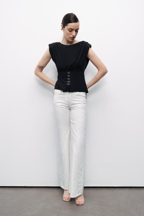 NOCTURNE NOCTURNE T-SHIRT WITH AGRAFFE ACCESSORY DETAIL 