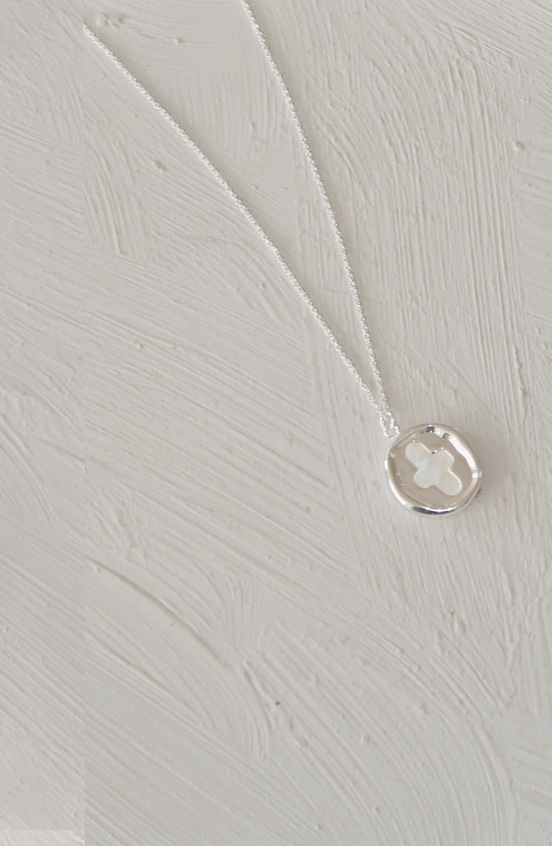 Joiana Jewelry Stamp Coin Necklace, Alternate, color, White Silver