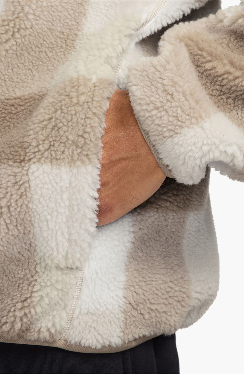 Nike Club Plaid Therma-FIT Fleece Half Zip Pullover, Alternate, color, Khaki/ Sail/ Light Bone