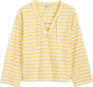 Madewell Stripe Lace-Up Long Sleeve Top