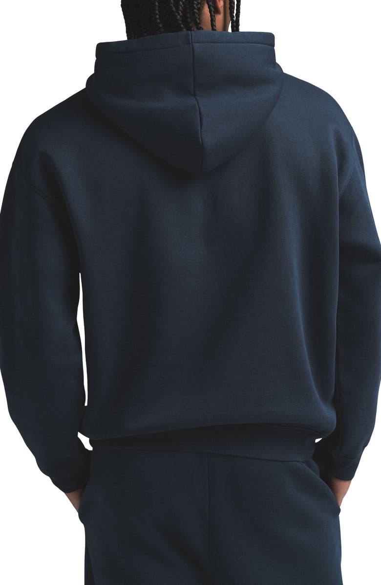SKIMS Fleece Lounge Relaxed Hoodie, Alternate, color, Navy