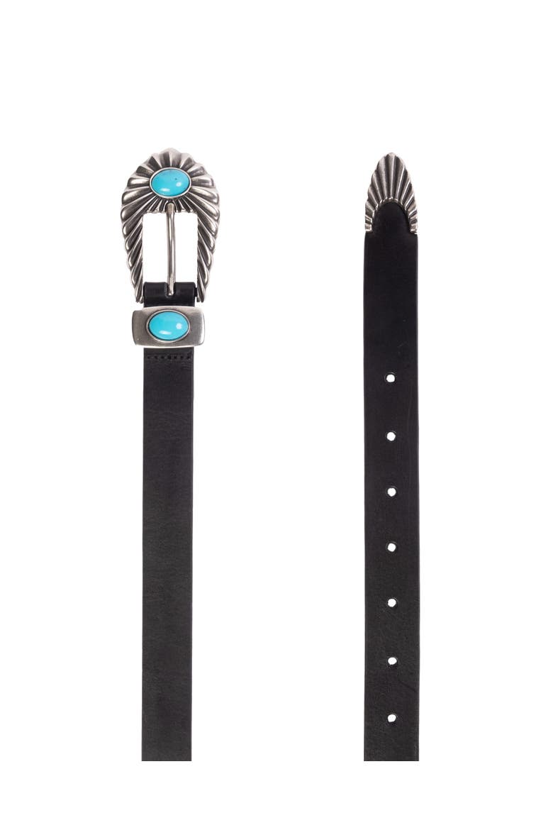 SPUR BELT, Alternate, color, BLACK LEATHER