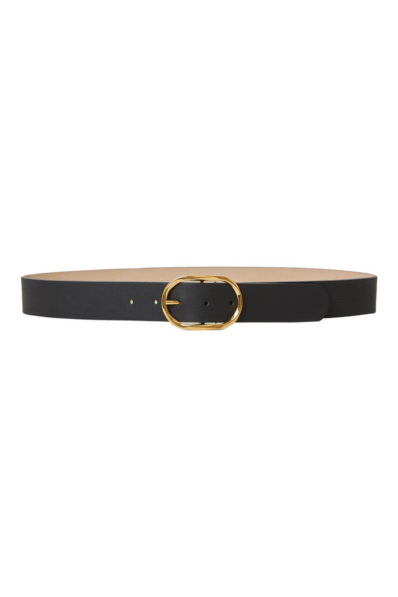 Kyra Leather Belt, Main, color, BLACK GOLD