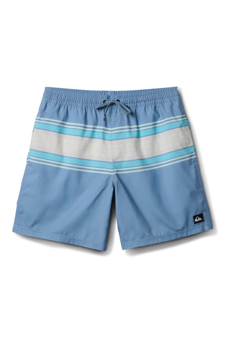 Everyday Stripe Volley Swim Trunks, Alternate, color, ASHLEY BLUE
