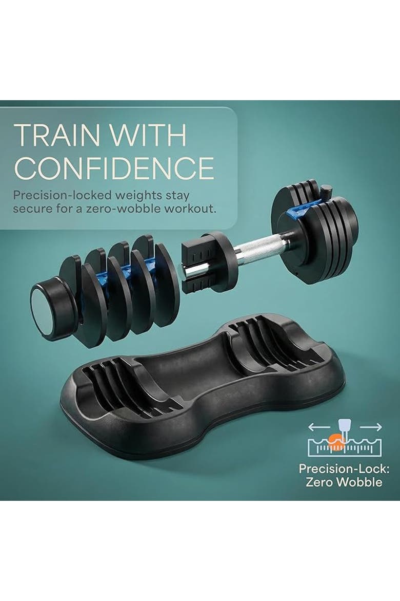 Adjustable Dumbbell Set 25lb Quick Adjust Strength Training Weights for Home Gym, Alternate, color, 25lb with Pin Adjust