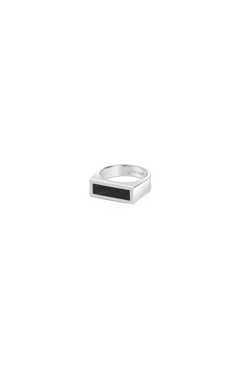LOUPN Rectangle Black Onyx Ring, Alternate, color, Silver