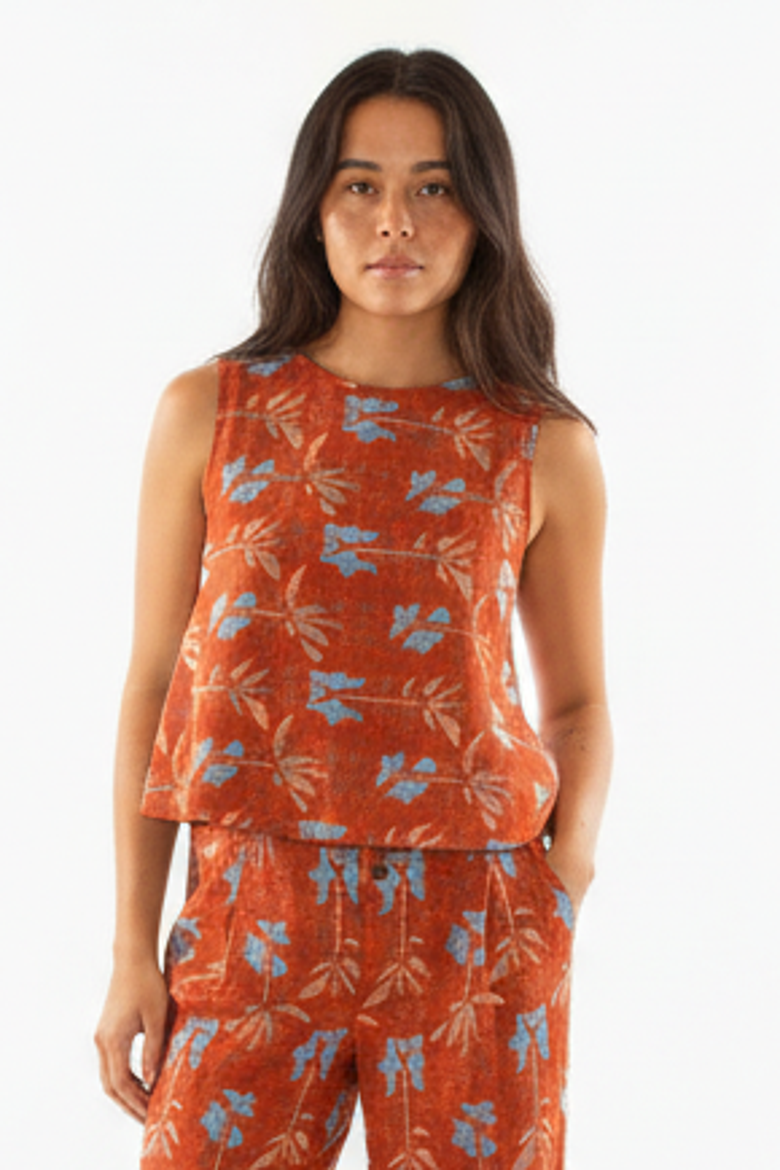 Nola Reversible A-line Tank Top, Main, color, Birdcage