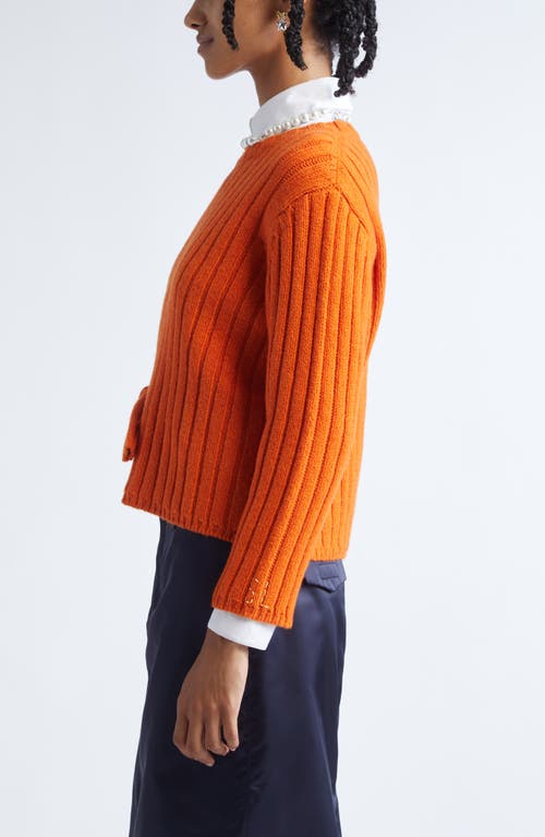 Sandy Liang Carlow Rib Wool Blend Sweater In Orange