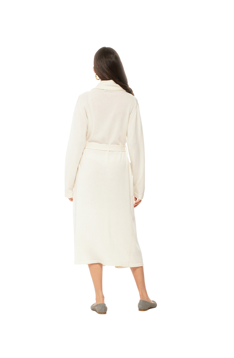 Monticelli Cashmere Pure Cashmere Knit Robe, Alternate, color, Milk White