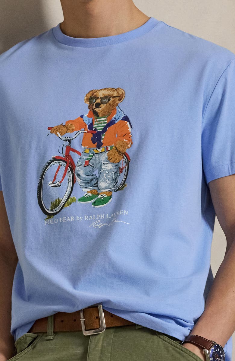 Polo Ralph Lauren Classic Fit Polo Bear Jersey Graphic T-Shirt, Alternate, color, Austin Blue- Summer Bear