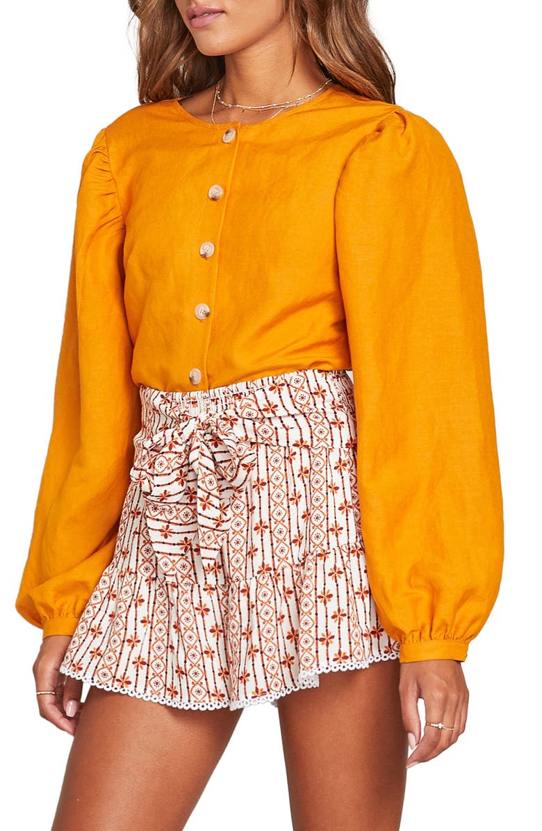 Lost + Wander Someplace Tropical Tie Waist Shorts, Alternate, color,