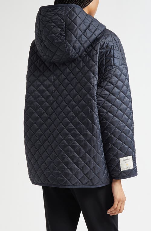 Max Mara Leo Diamond Quilted Cameluxe Hooded Jacket In Blue