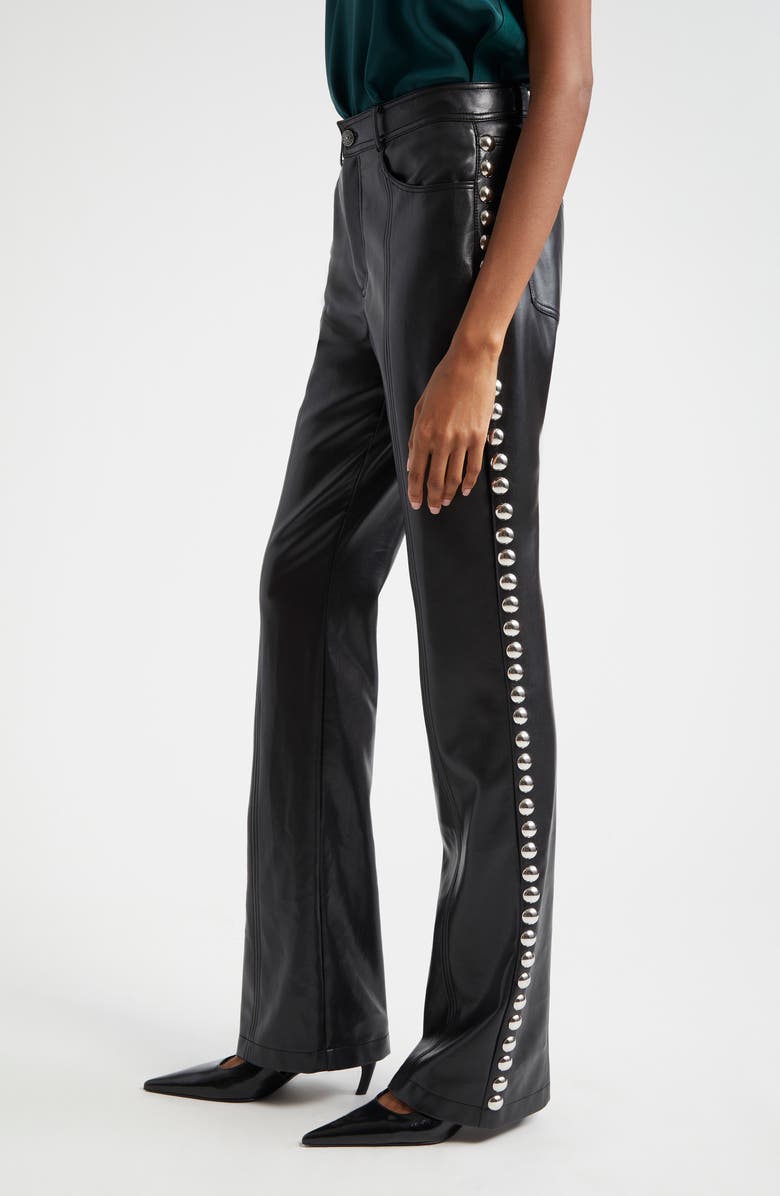Cinq à Sept Shailene Stud Detail Faux Leather Pants, Alternate, color, 