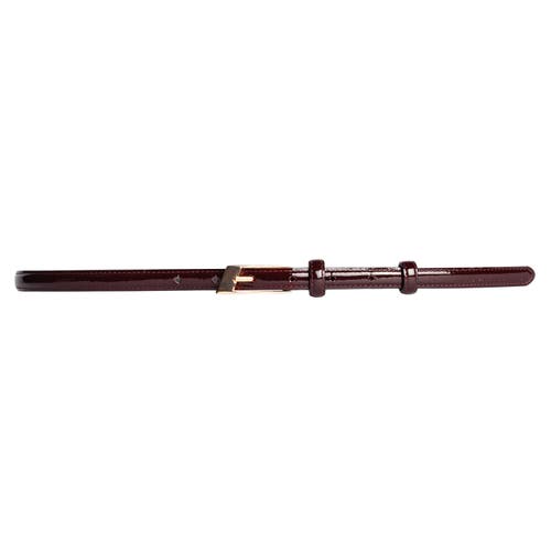 Black Suede Studio Slanted Belt In Raisin