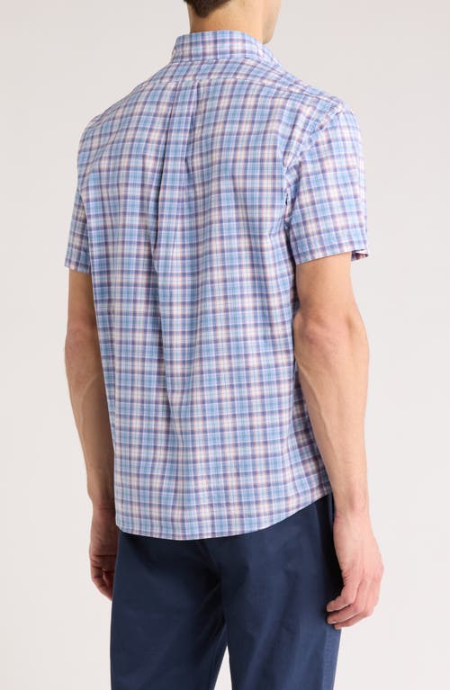 Brooks Brothers Sport Fit Short Sleeve Cotton Button-down Shirt In Hydrangea Multi