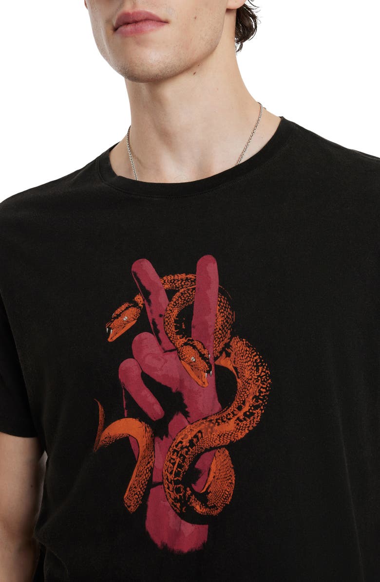John Varvatos Peace Snake Cotton Graphic T-Shirt, Alternate, color, 