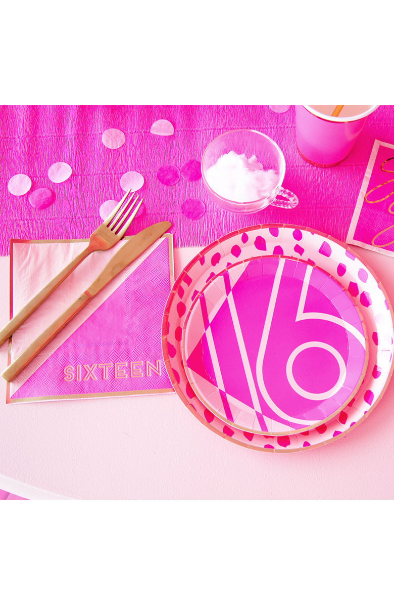 Jollity & Co Sweet 16 Dessert Plates, Alternate, color, Assorted Pre-Pack