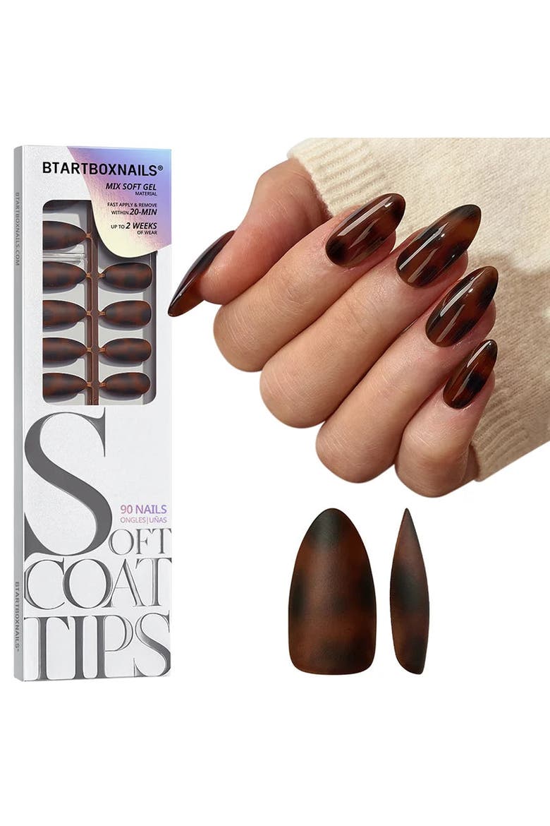 Soft Gel Nail Tips SOFTCOATTIPS Tortoiseshell Collection, Main, color, Medium Almond