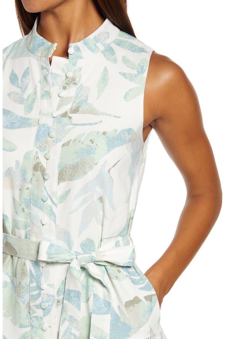Leaf Print Minidress, Alternate, color, SAGE