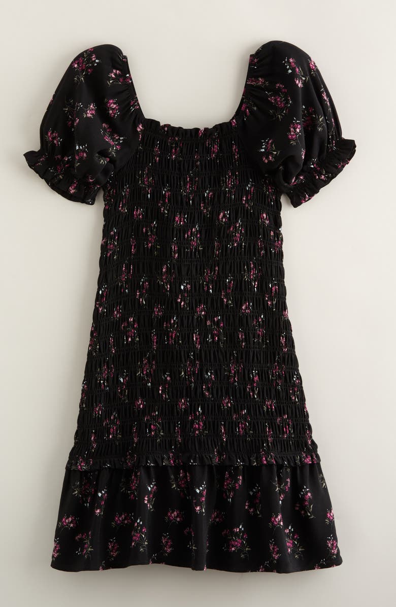 Nordstrom Kids' Smocked Dress, Main, color, Black Climbing Floral