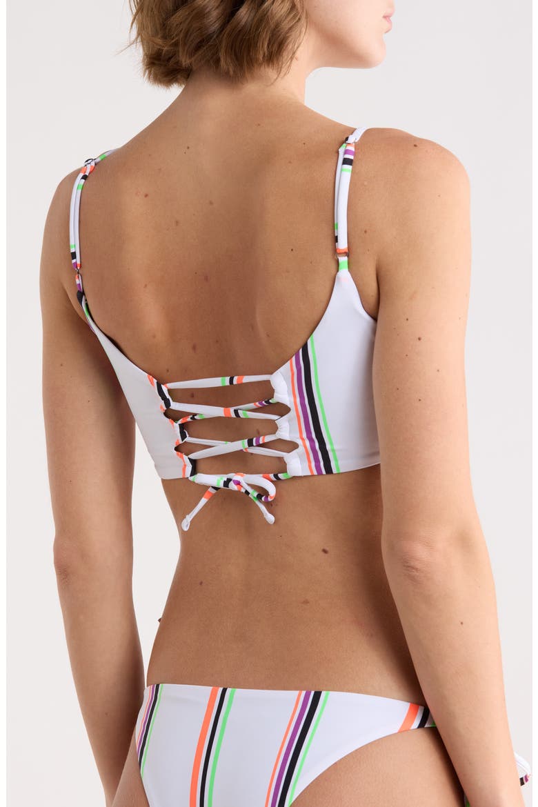 Ceci Striped Scoop Neck Bikini Top, Alternate, color, WHITE