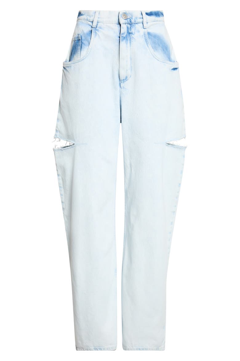 Ripped Side Cutout Jeans, Main, color, BLEACHED INDIGO BLUE