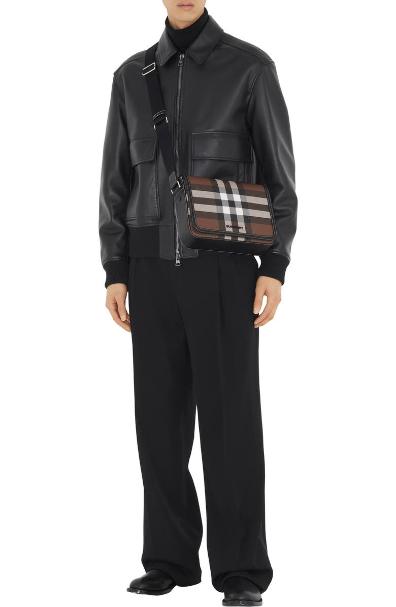 Burberry Small Alfred Check Coated Canvas Crossbody Bag, Alternate, color,